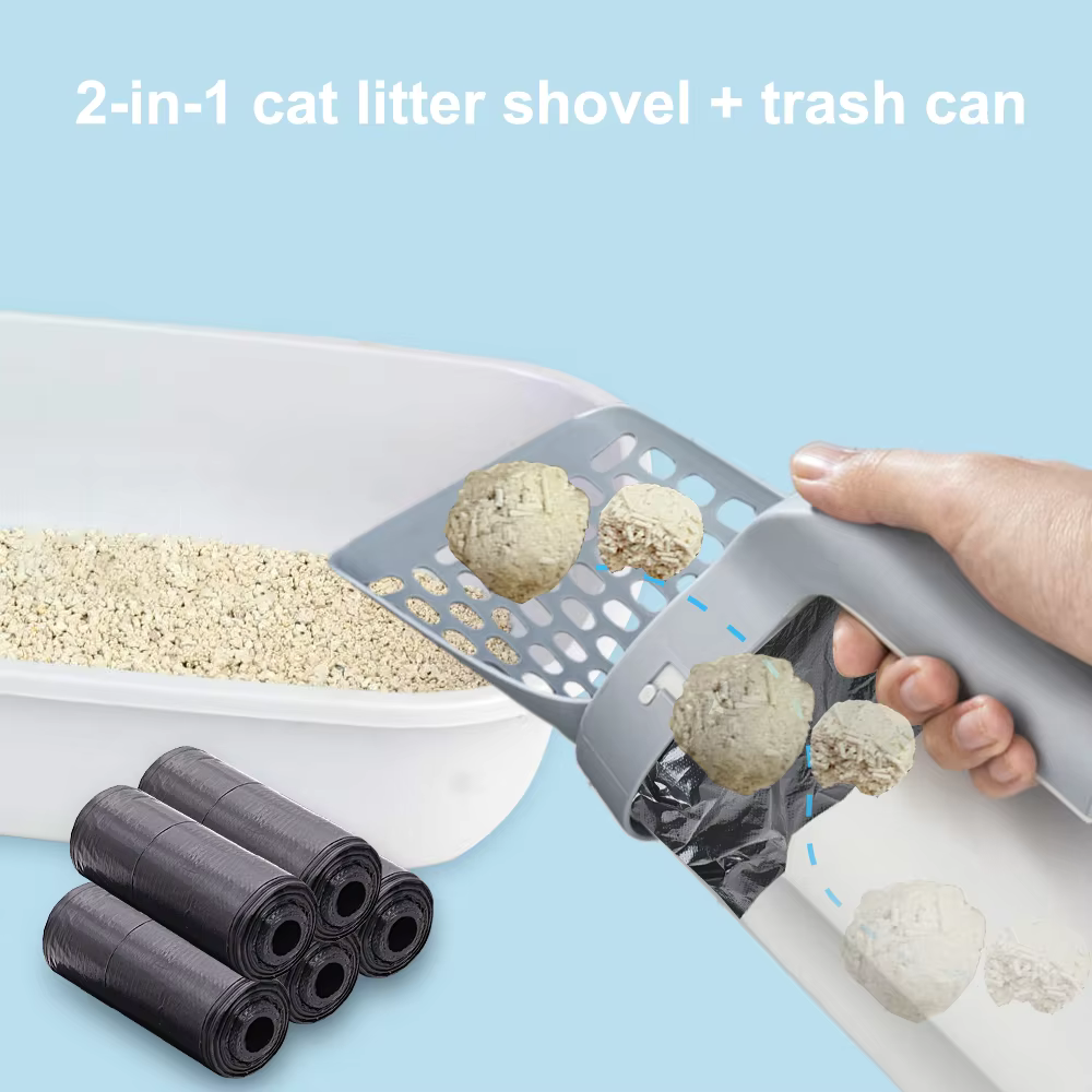 Pet Litter Shovel Scoop With Refill Bag | PurrHub